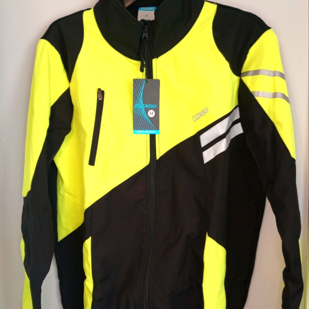 Cuzaekii Men's Winter Cycling Jacket Thermal Windproof MTB Bike Windbreaker